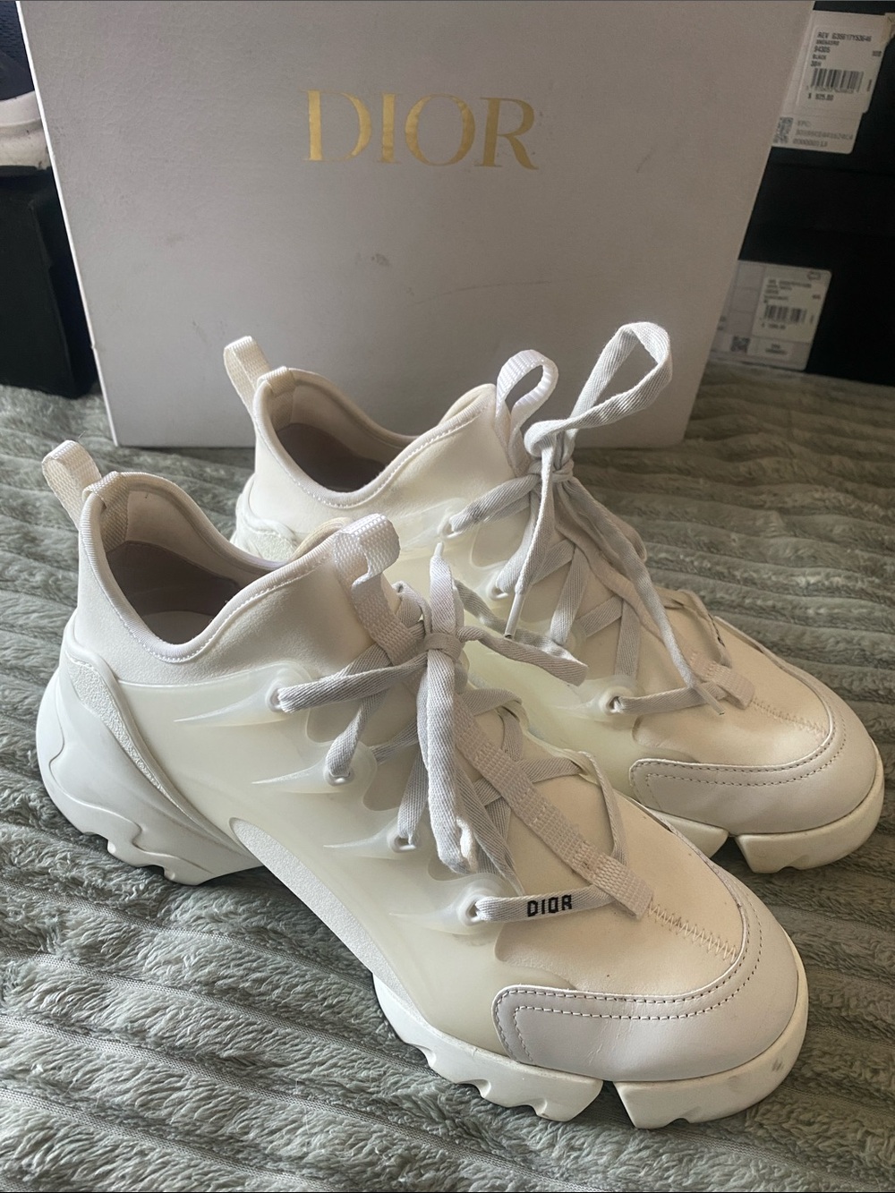 Dior Cream-White Women's Chunky Lace-Up Sneakers
